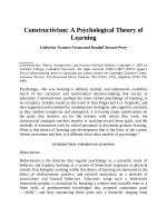 Constructivism: A Psychological Theory of Learning