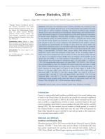Cancer Statistics, 2018
