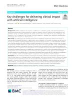 Key challenges for delivering clinical impact with artificial intelligence