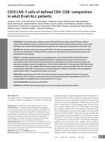 CD19 CAR-T cells of defined CD4+:CD8+ composition in adult B cell ALL patients