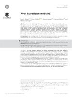 What is precision medicine?