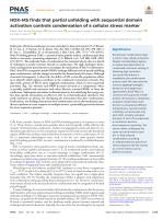 HDX-MS finds that partial unfolding with sequential domain activation controls condensation of a cellular stress marker