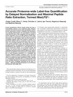 Accurate Proteome-wide Label-free Quantification by Delayed Normalization and Maximal Peptide Ratio Extraction, Termin MaxLFQ