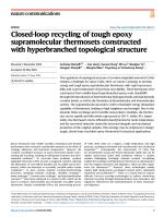 Closed-loop recycling of tough epoxy supramolecular thermosets constructed with hyperbranched topological structure