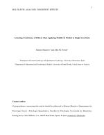 MULTILEVEL ANALYSIS: CONSISTENT EFFECTS Assessing Consistency of Effects when Applying Multilevel Models to Single-Case Data