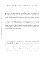 Hidden Variables and the Two Theorems of John Bell
