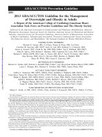 2013 AHA/ACC/TOS Guideline for the Management of Overweight and Obesity in Adults