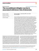The recombinant shingles vaccine is associated with lower risk of dementia