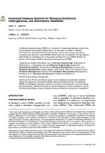 Federated Database Systems for Managing Distributed, Heterogeneous, and Autonomous Databases