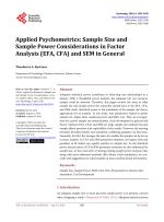 Applied Psychometrics: Sample Size and Sample Power Considerations in Factor Analysis (EFA, CFA) and SEM in General
