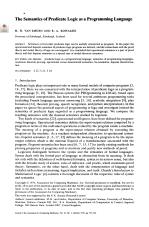 The Semantics of Predicate Logic as a Programming Language