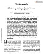 Effects of Adenosine on Human Coronary Arterial Circulation