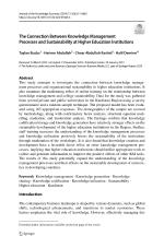 The Connection Between Knowledge Management Processes and Sustainability at Higher Education Institutions