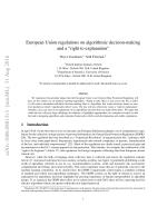 European Union regulations on algorithmic decision-making and a “right to explanation”