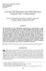 Assessing Gene Significance from cDNA Microarray Expression Data via Mixed Models