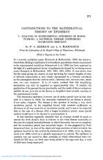 CONTRIBUTIONS TO THE MATHEMATICAL THEORY OF EPIDEMICS