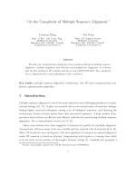 On the Complexity of Multiple Sequence Alignment *