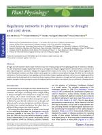 Regulatory networks in plant responses to drought and cold stress