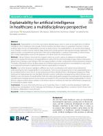 Explainability for artificial intelligence in healthcare: a multidisciplinary perspective