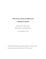 EXPLAINING THE RATE SPREAD ON CORPORATE BONDS