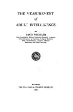 THE MEASUREMENT of ADULT INTELLIGENCE