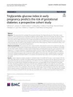 Triglyceride-glucose index in early pregnancy predicts the risk of gestational diabetes: a prospective cohort study