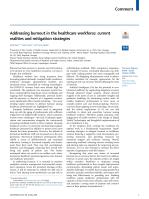 Addressing burnout in the healthcare workforce: current realities and mitigation strategies