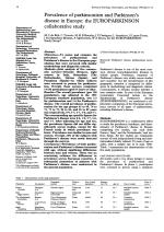 Prevalence of parkinsonism and Parkinson’s disease in Europe: the EUROPARKINSON collaborative study