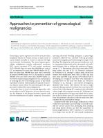 Approaches to prevention of gynecological malignancies