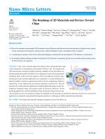 The Roadmap of 2D Materials and Devices Toward Chips