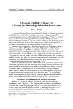 Choosing Qualitative Research: A Primer for Technology Education Researchers
