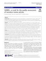 SANRA—a scale for the quality assessment of narrative review articles