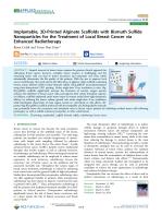 Implantable, 3D-Printed Alginate Scaffolds with Bismuth Sulfide Nanoparticles for the Treatment of Local Breast Cancer via Enhanced Radiotherapy