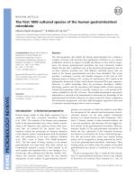 The first 1000 cultured species of the human gastrointestinal microbiota