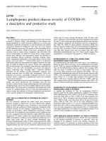 Lymphopenia predicts disease severity of COVID-19: a descriptive and predictive study