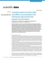 Curated mode-of-action data and effect concentrations for chemicals relevant for the aquatic environment