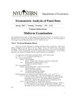Econometric Analysis of Panel Data