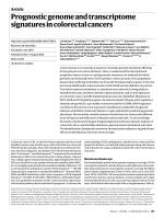 Prognostic genome and transcriptome signatures in colorectal cancers