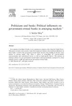 Politicians and banks: Political influences on government-owned banks in emerging markets