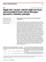 Single-zinc vacancy unlocks high-rate H2O2 electrosynthesis from mixed dioxygen beyond Le Chatelier principle