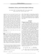 Oxidative Stress and Antioxidant Defense