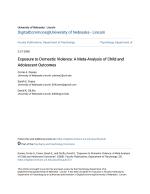 Exposure to Domestic Violence: A Meta-Analysis of Child and Adolescent Outcomes