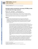 Stochastic optical reconstruction microscopy (STORM) provides sub-diffraction-limit image resolution