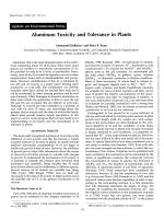 Aluminum Toxicity and Tolerance in Plants