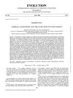 COMPLEX ADAPTATIONS AND THE EVOLUTION OF EVOLVABILITY