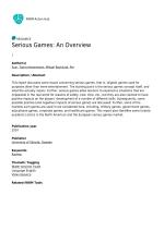 Serious Games: An Overview
