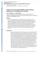 Synaptic versus extrasynaptic NMDA receptor signalling: implications for neurodegenerative disorders