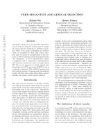 VERB SEMANTICS AND LEXICAL SELECTION