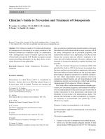 Clinician’s Guide to Prevention and Treatment of Osteoporosis