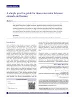 A simple practice guide for dose conversion between animals and human